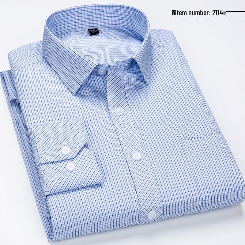 Men's Business Casual Striped Long-Sleeve Shirt - Simple and Fashionable