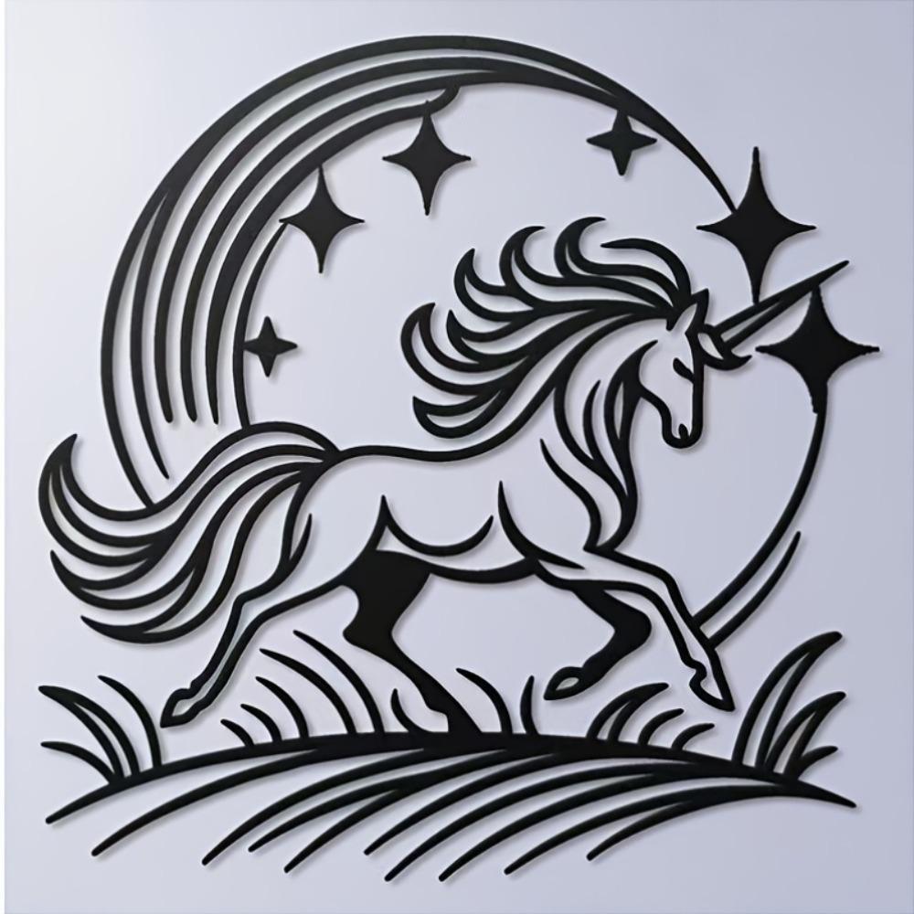 Unicorn Metal Wall Art Rainbow Fantasy Home Decor Bedroom Hanging Gift for Daughter