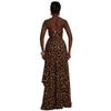 C7501 Leopard Print Off-Shoulder Backless Dress - Women's Sexy European & American Fashion