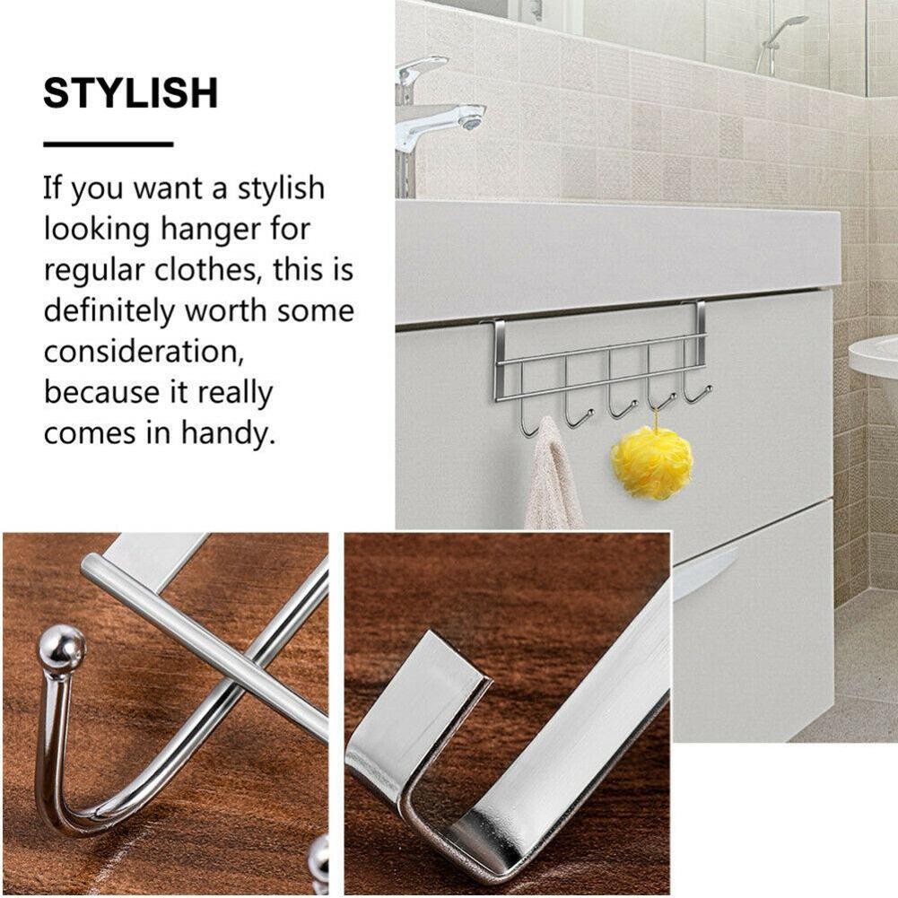 Bathroom Garage Door Hooks Clothes Hanger Over Door Silver