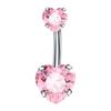 Heart Shape Belly Button Rings Crystal Silver Body Jewelry Belly Piercing  for Party Decoration