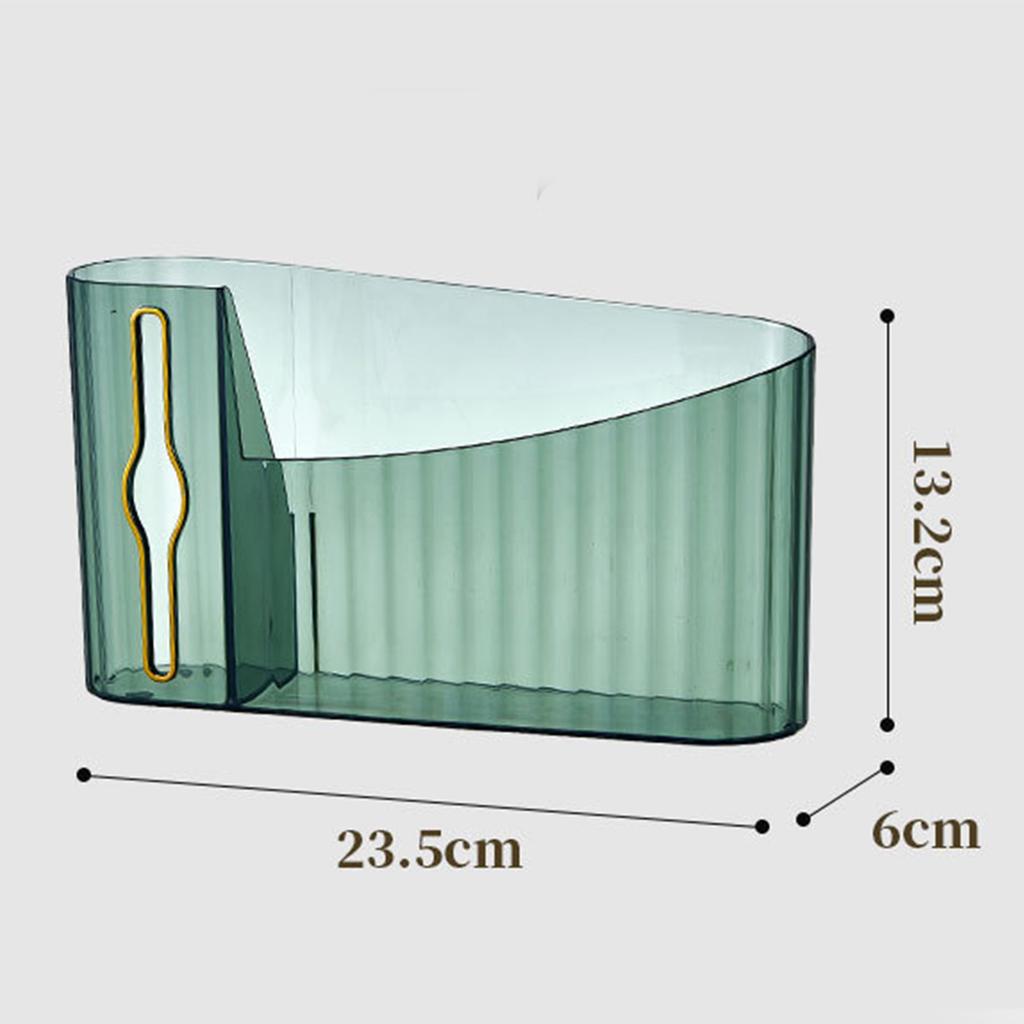 Trash Bag Dispenser Clear Punch Wall Mount Garbage Bag Roll Holder Storage Space Saving for Kitchen Bathroom