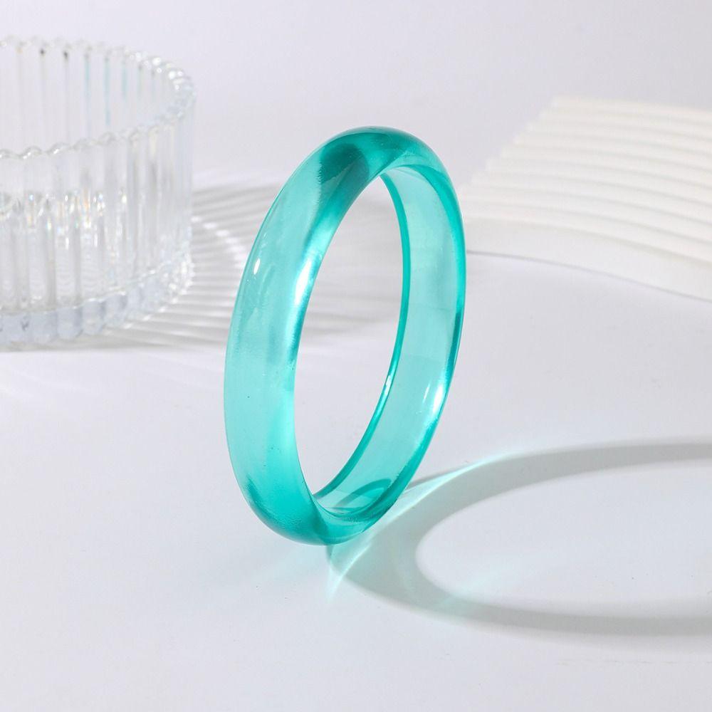 4Pcs/Set Multicolor Resin Bracelet Semi Transparent Punk Bracelet Set Acrylic Cuff for Teenagers