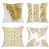 Printed Imitation Gold-pinning Plush Creative Leaf Pillowcase Style Pillow Waist Sofa Decoration