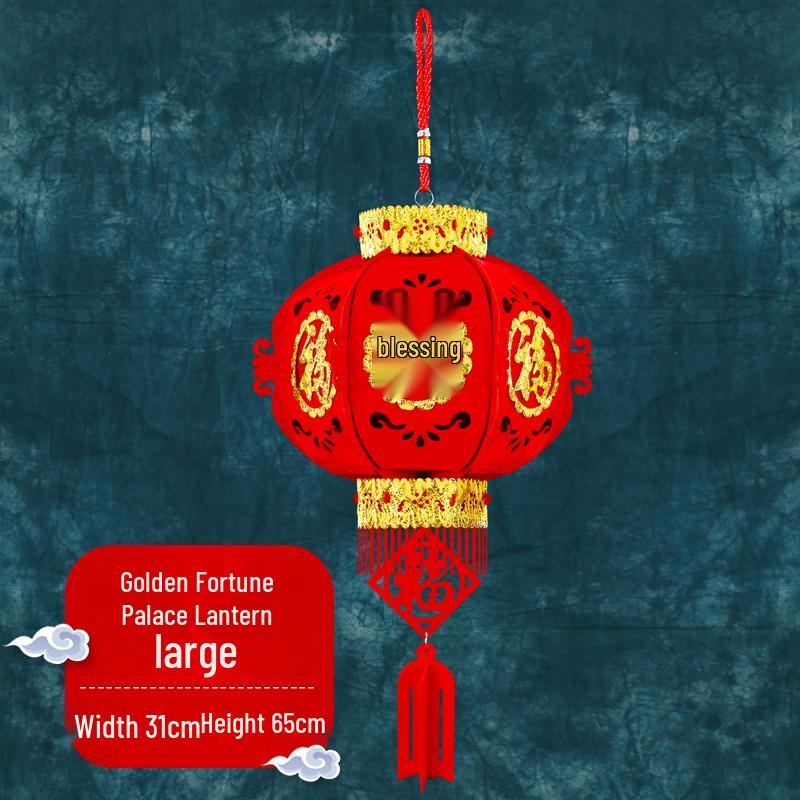 2025 New Year Red Lantern Indoor Decorations - Spring Festival Fu Character Hanging Ornaments.