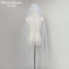 Plain Solid Color Tulle Bridal Veil Single Layer Soft Flowy Simple Wedding Veil White Lavender Light Blue Floor Length Veil For Bride Elopement Shoot