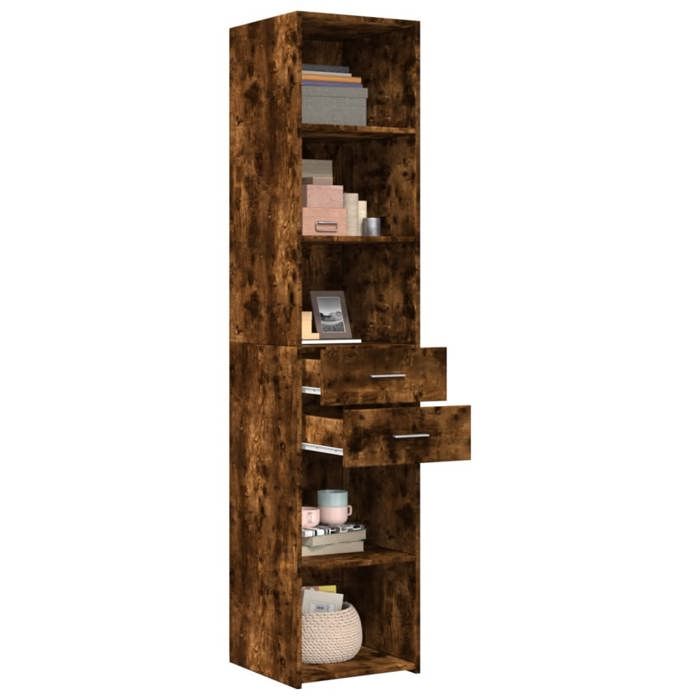 VidaXL Buffet haut chêne fumé 40x42,5x185 cm bois d'ingénierie, buffet, placard, armoire latérale, armoire, armoire de 3281445
