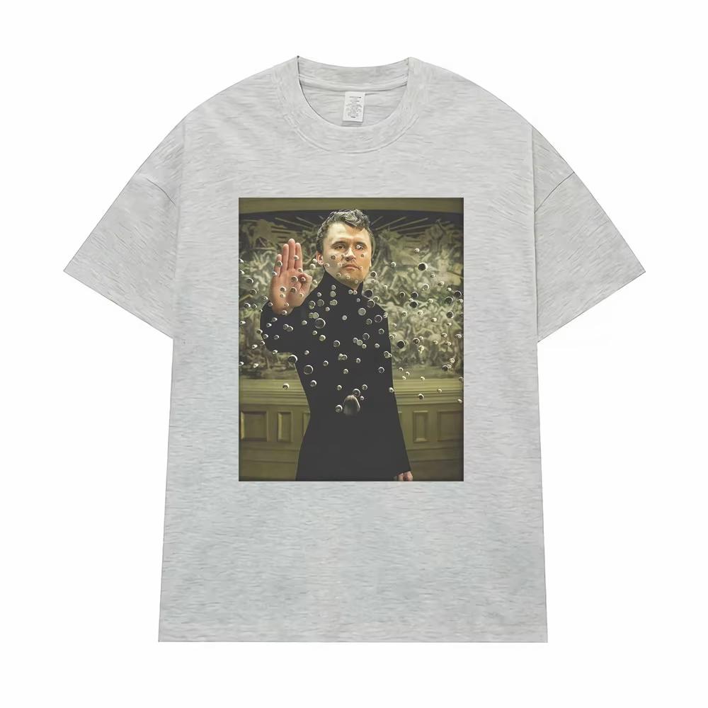 Charlie Kirk Neo Matrix Meme Funny Graphic T Shirt Men's Clothing Vintage 90s Fashion T-shirt Cotton Short Sleeve T Shirt