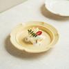 Creative Lace Edge Ceramic Plate Tableware Exquisite Household Fruit Salad Plate Practical Dessert Dim Sum Plate Vegetable Plate