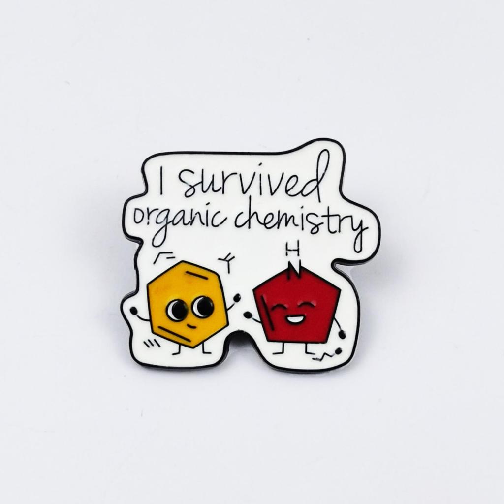 Cute Atom Cartoon Brooch: Drip Oil Alloy Badge for Student Backpacks, Jewelry, and Accessories