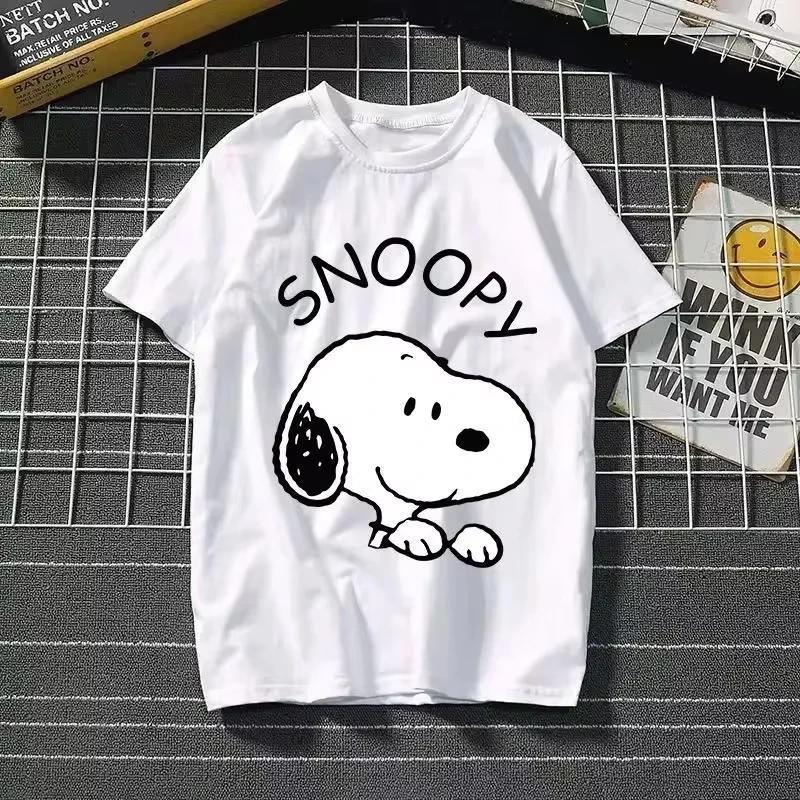 2025 New Summer Snoopy T Shirt Cartoon Short Sleeved Tees Tops Harajuku Tshirt Women Streetwear Pullover Clothes Men's Clothing