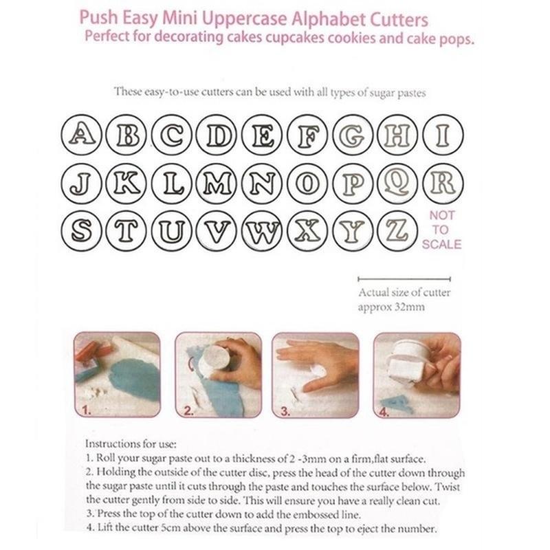 1Set Alphabet Cutter Baking Cupcake Mold Cake Decorating Tools