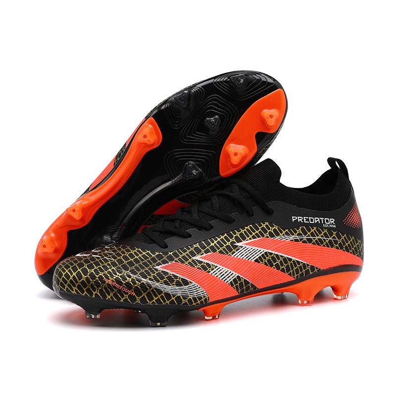Middle Help Football Shoes Boys and Girls Adolescent Students AG Nails Flying Woven Leather Foot Training Sports Shoes