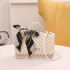 Simple Women's Bag, New Small Square Bag, Fashionable Silk Scarf Printed Handbag, One Shoulder Bag.