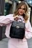 Women's urban backpack with a flap made of eco-leather - David Jones