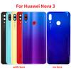 Новое заднее стекло для Huawei Nova 3 батарея задняя крышка панель задняя дверь корпус корпус с клеем объектива камеры