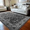 Vintage Bohemian Mat, Living Room Mat, Washable Vintage Flannel Mat Bedroom Mat, Non-slip Interior Floor Mat for Living Room