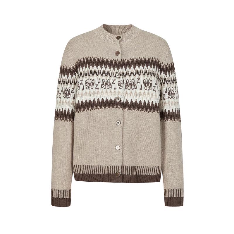 Anna Kou Women's Fair Isle Wool Blend Cardigan