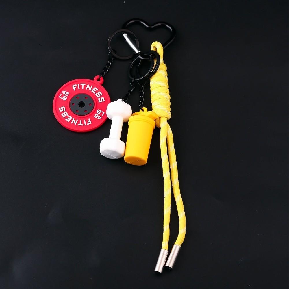 Kettle Bells Barbell Plates Key Chain Bag Charm Fitness Series Pendant  Water Cups