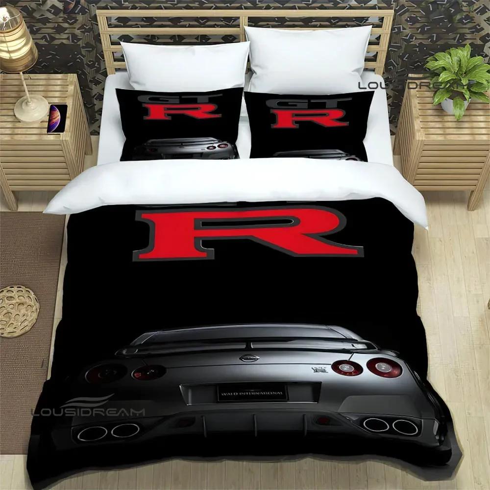 Set Biancheria da Letto Stampata Retrò GTR Racing Set di Biancheria da Letto Raffinato Copripiumino Set Piumone Set Biancheria da Letto Lusso Regalo di Compleanno