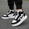 New Primary School Fashion Thick Sole Casual Sports Shoes Boys High Top Children's Skateboard Shoes Girls Rotary Button