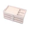 Transparent Jewelry Storage Box Dust-proof Earrings Jewelry Box Three Drawer Jewelry Box  Storage