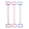 Adjustable 6-Tube Fitness Resistance Band with Bear Ear Handle Men Women Arm Shoulder Back Stretch Exercise Strap