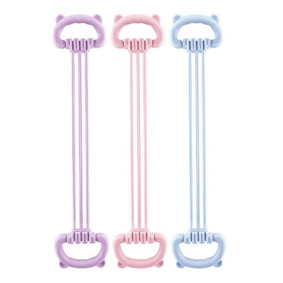 Adjustable 6-Tube Fitness Resistance Band with Bear Ear Handle Men Women Arm Shoulder Back Stretch Exercise Strap Strength Training Elastic Tension