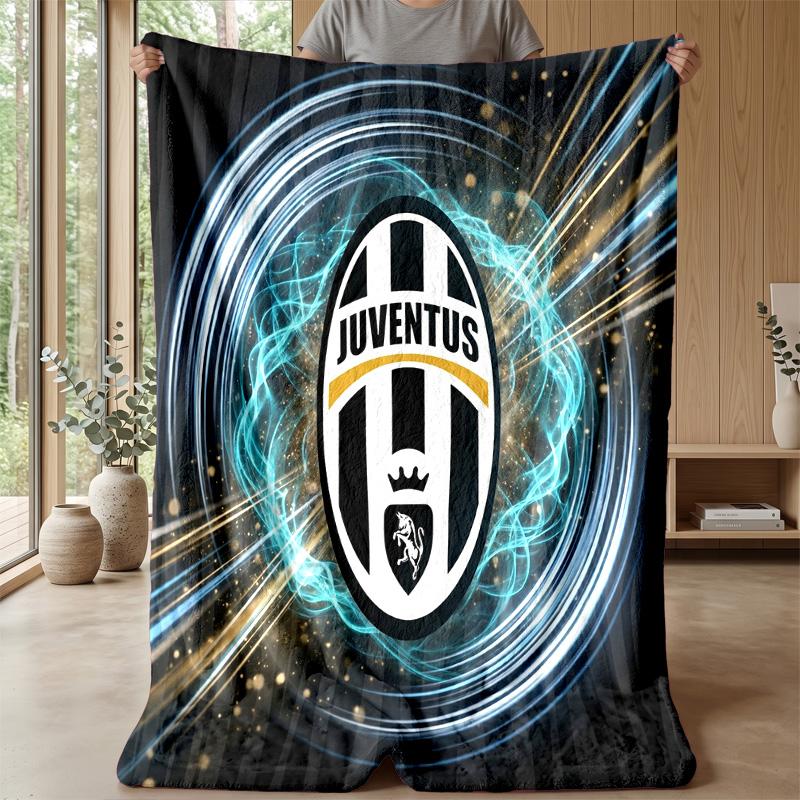 Juventus FC Theme Blanket Soft Flannel Blanket Plush Throw Blanket Cozy Sofa Bed Blanket for Home Decor