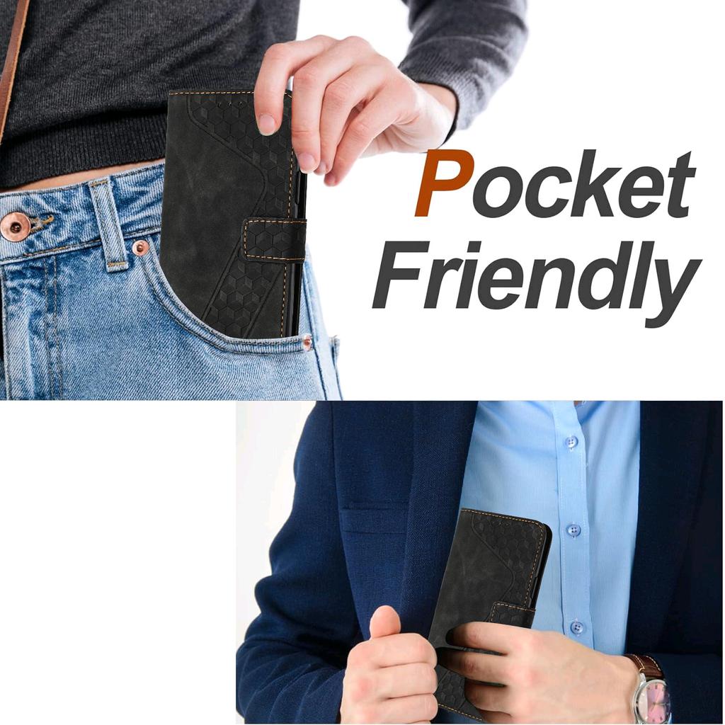 Wallet Case for Poco X8 Pro Max 5G - Leather/PU, Black, Shockproof