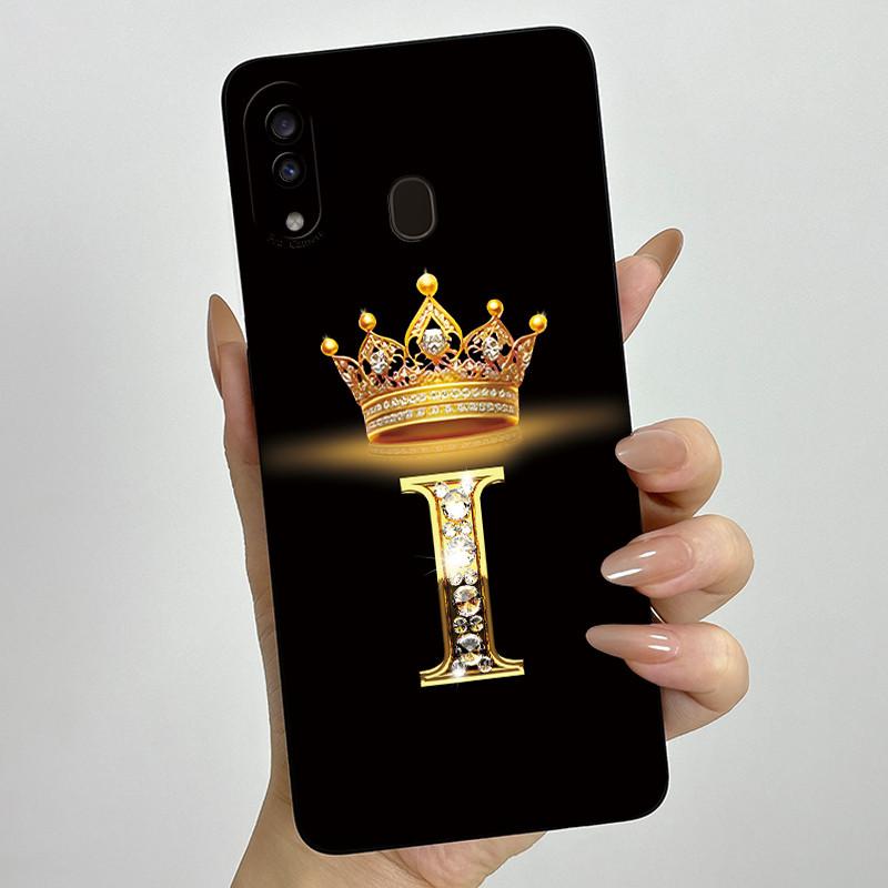 Phone Case for Samsung A20 a205 Galaxy a207 A20s Soft Silicone Crown Letters Back Cover for Samsung A20 A 20s A30 Bumper Shells