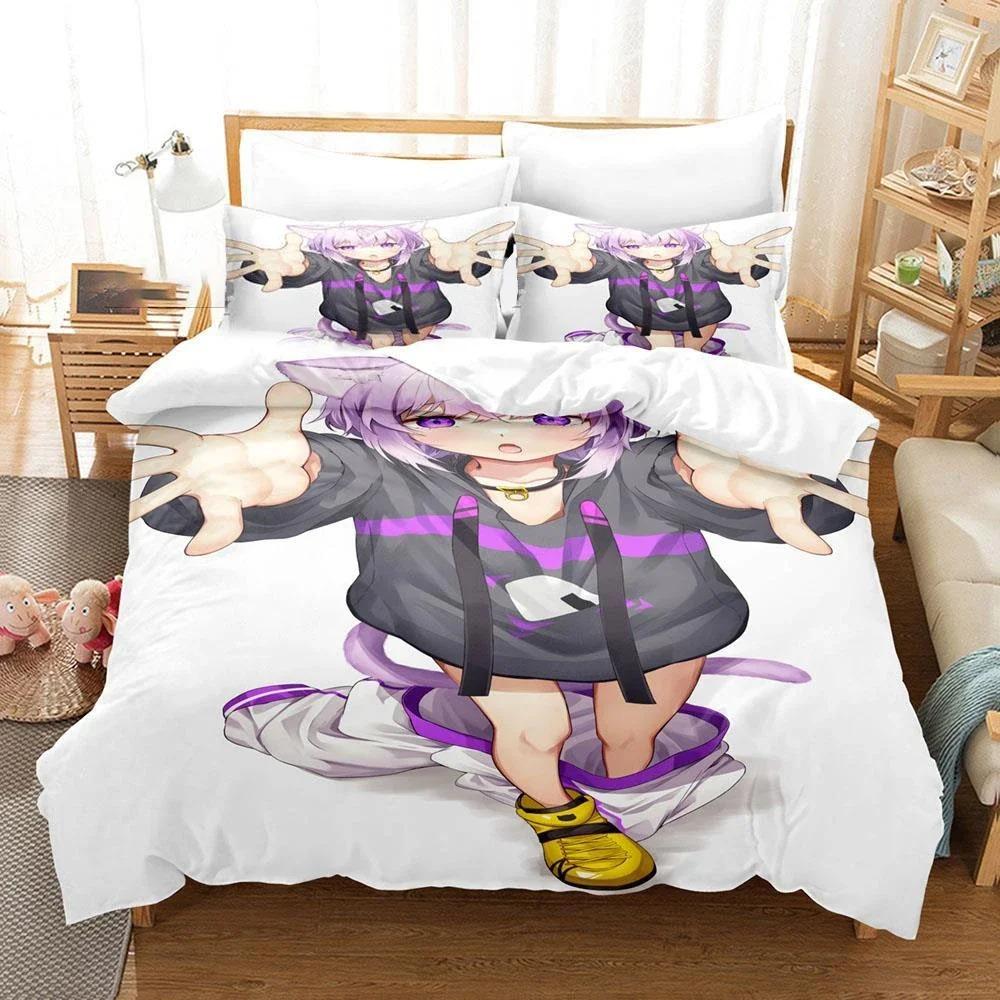 Anime Nekomata Okayu Bedding Set Duvet Cover Bedroom Comforter Covers Single Twin King Size Quilt Cover Home Textile