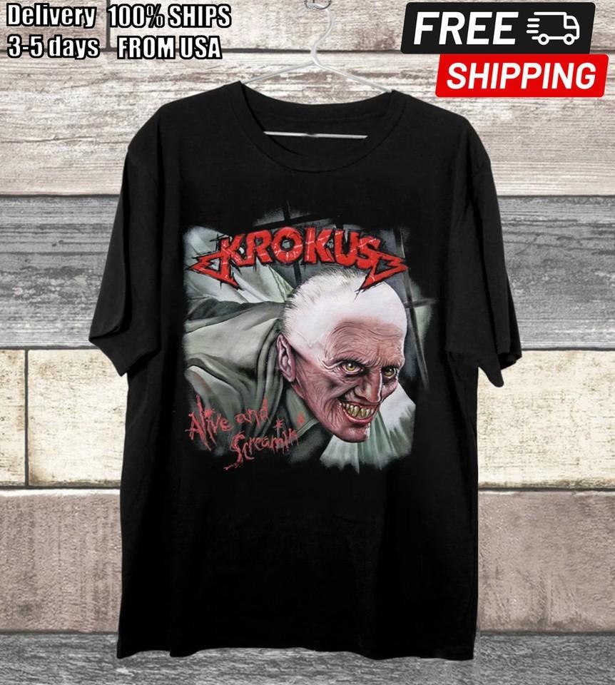 

Krokus Band Alive And Screamin Cotton Black All Size For Men Shirt C196 Unisex T-Shirt XXXL