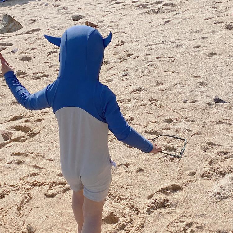 Boys' 2025 Quick-Dry Long-Sleeve One-Piece Swimwear with Sun Protection