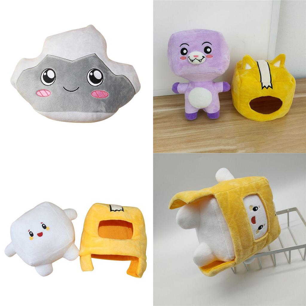 Adorable Lankybox Boxy Foxy Rocky Plush Soft Stuffed Toy Kids Game Figure Doll