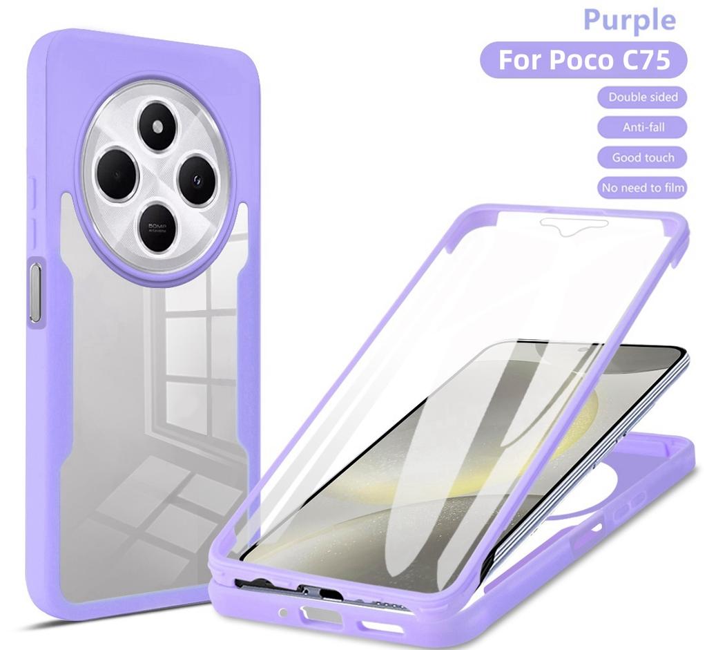 Etui Dla Xiaomi Poco C75 360 Pełna Ochrona Etui na Telefon Dla Pocco Poko Little C75 C 75 PocoC75 Przezroczyste Ekran Z Osłoną Zderzaka