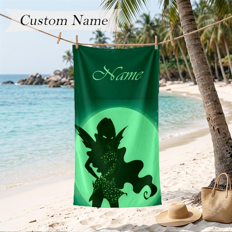 Winx Club Custom Name Printed Beach Towel Personalized Soft Towel For Swimming Beach Travel