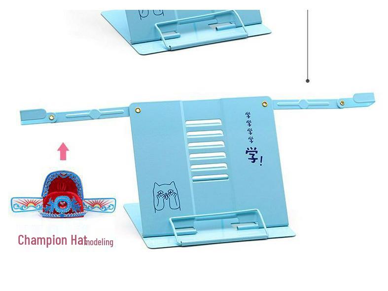 Verstellbarer Schreibtisch-Buchständer mit Buchstützen und Klemmen für Schüler