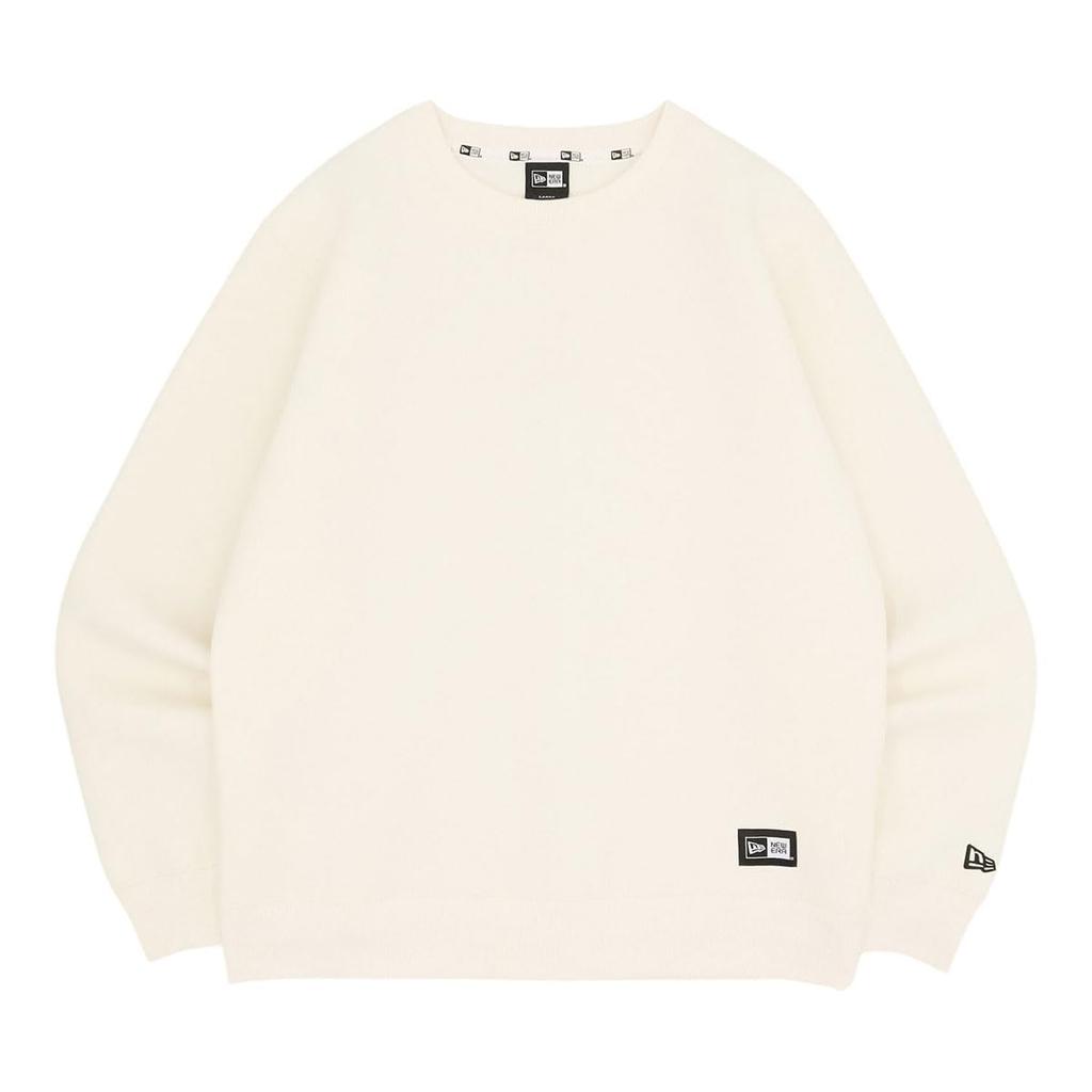 newera Long Sleeve Sweatshirt Sweatshirt Tech Sweat Crew Neck 14514582 NER32A6340 Cream White White L Plain Muji Box Logo ONSPOTZ Custom Made Apparel
