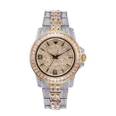 New European and American Fashion Diamond Men's Watch Stainless Steel Waterproof Full Diamond British Watch