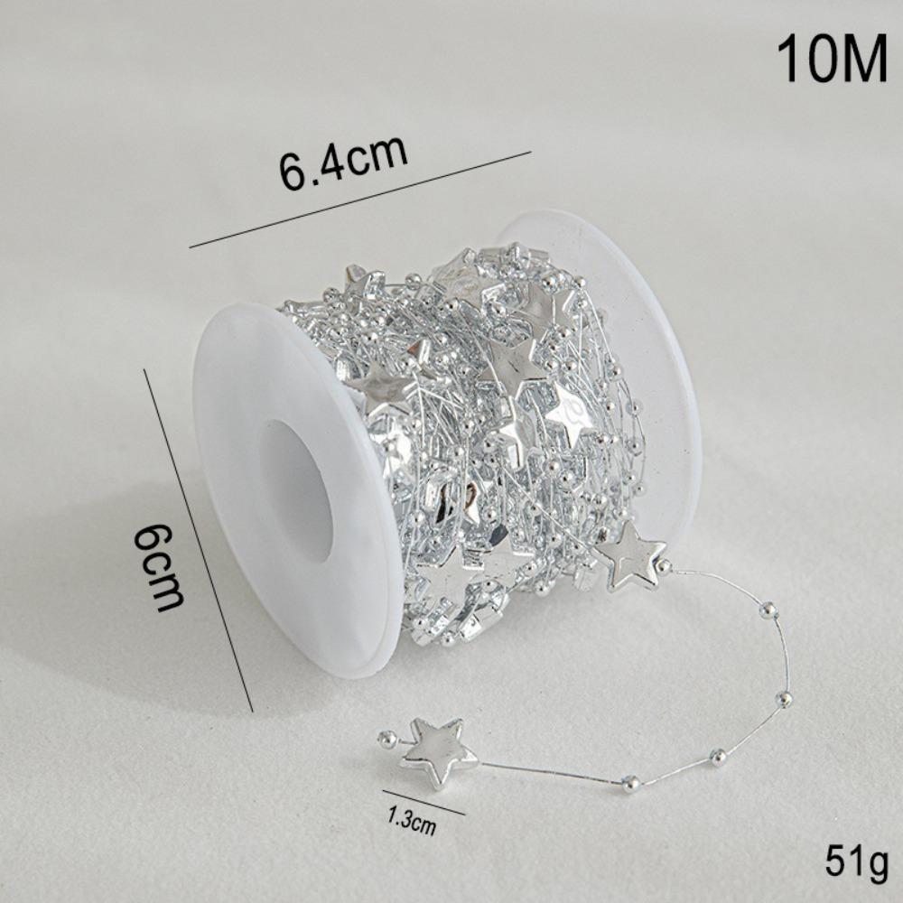 Colorful Electroplated Beads Christmas Bead Chain 10M DIY Material Xmas Hanging Decor Xmas Tree Ornaments Gift