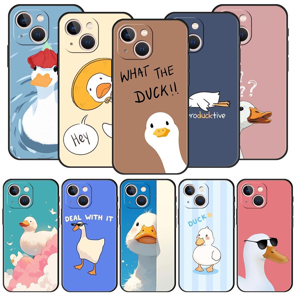 Funny Duck Phone Case For iPhone 17 Air 16 Plus 13 15 14 12 11 Pro MAX 7 8 SE Soft TPU Shockproof Cover Funda