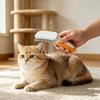 Pet Detangling Comb Self-Cleaning Cat Deshedding Brush Curved Head Pet Grooming Brush Removes Loose Fur And Tangles for Dogs Cats