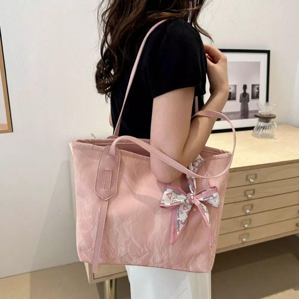 PU Leather Shoulder Bag Large Capacity Tote Bag Fashion Student School Bag