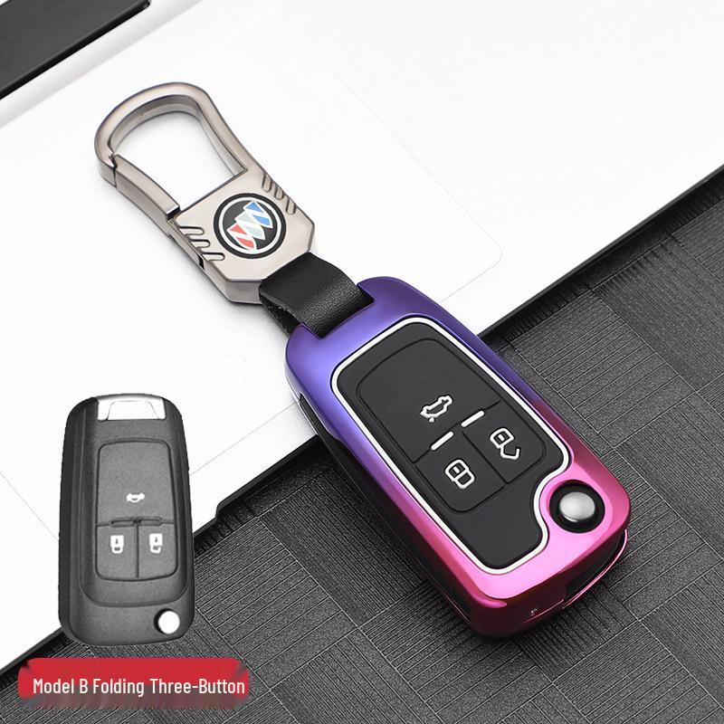 Gradient Key Case for Buick: Fits Verano, LaCrosse, Encore, Regal, Yinglang - Folding Design with Buckle