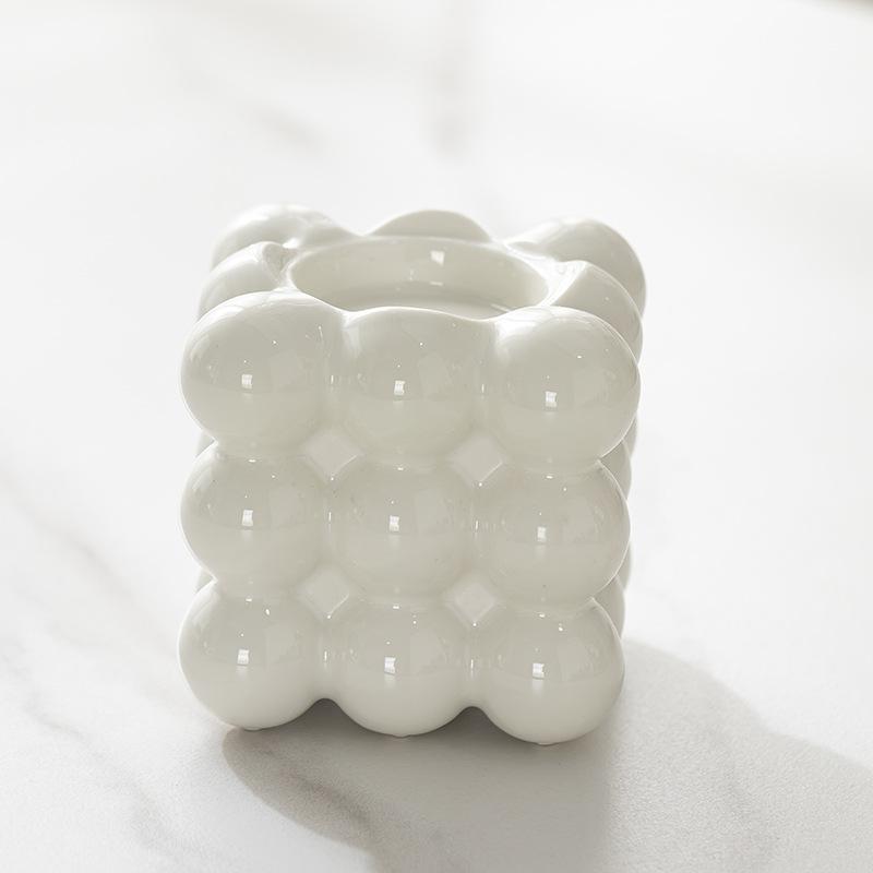 

Bubble Ball Candle Holder Ceramics Desktop Candlesticks for Candles Minimalist Candlestick Wedding Centerpieces Home Decor Gifts белый