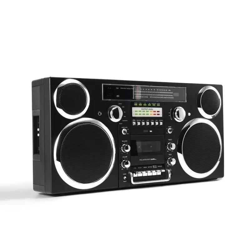 Retro Tape Recorder Radio CD Player Bluetooth Speaker Multi-Function High Power Portable Outdoor Sound System
