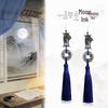 925 Sterling Silver Handmade Chinese Style Earrings with Woven Design, Ping'an Buckle, Tassels, and Hanfu Qipao Ear Hooks.