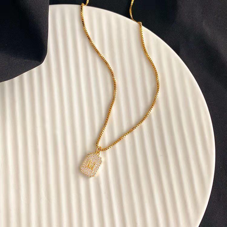 M Letter Necklace Women'S Temperament Light Luxury Qixi Festival Send Girlfriend Send Girlfriend Network