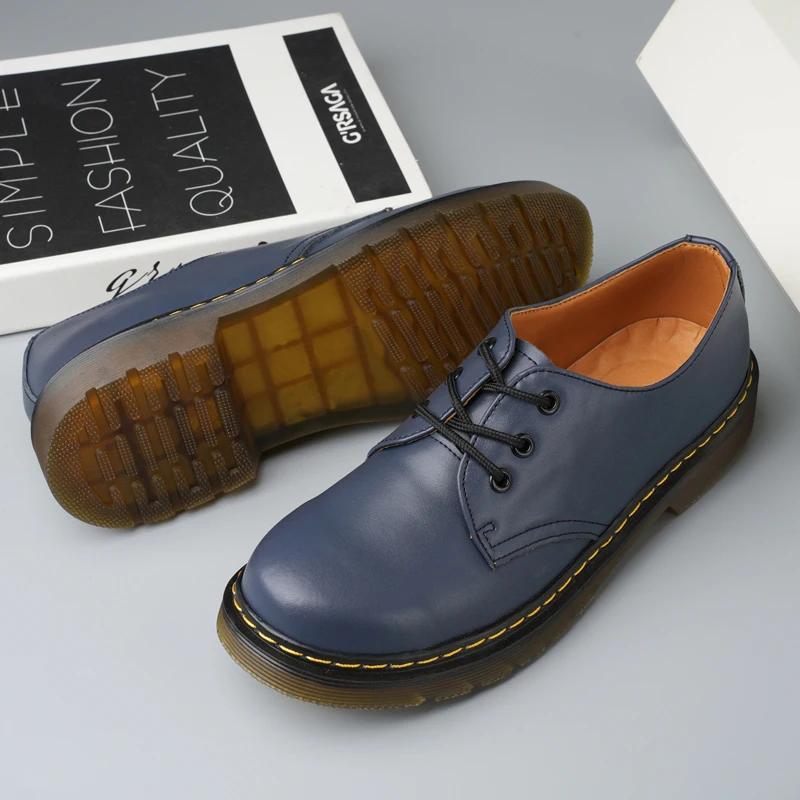 British Style Luxury Outdoor Brand Thick Bottom Oxford Shoes Lace Up Safety Shoes  Fashionable New Couple Style Work Shoes